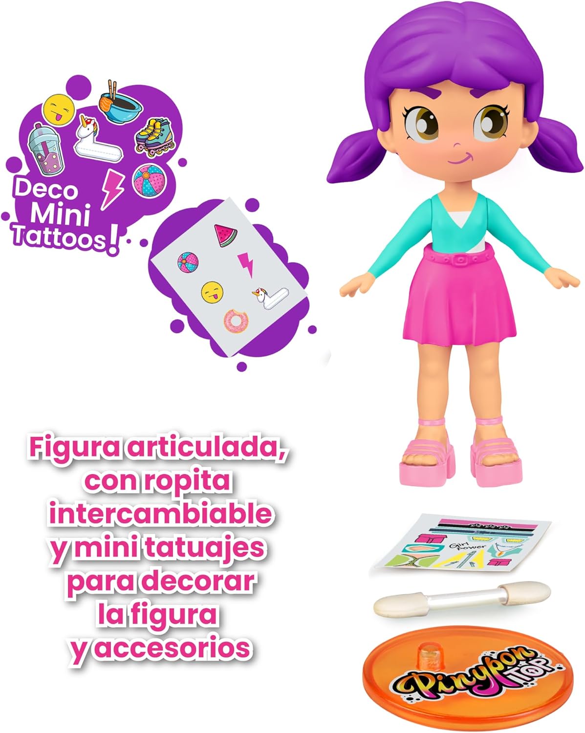 Pinypon Top #Girl - Chica violeta PNN00400 - imagen adicional